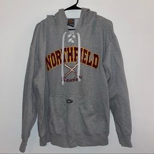 Vintage oversized Northfield baseball hockey hoodie easton Large